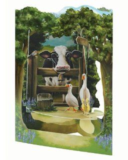 Santoro Interactive 3 D Swing Greeting Card, Countryside (SSC134) : Birthday Greeting Cards : Office Products