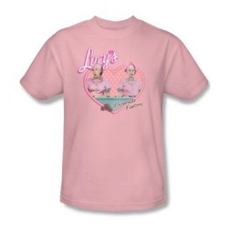 I Love Lucy Chocolate Factory Pink Adult Shirt LB134 AT: Clothing