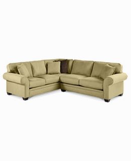 Raja Fabric Microfiber Sectional Sofa, 2 Piece 112W x 98D x 37H Custom Colors   Furniture