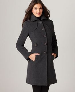 Kenneth Cole Reaction Coat, Wool Blend Button Tab Walker   Coats   Women