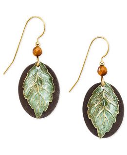Silver Forest Earrings, Gold Tone Shimmering Leaf Drop Earrings   Fashion Jewelry   Jewelry & Watches