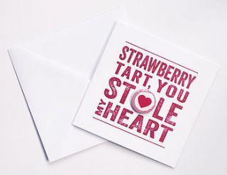 'strawberry tart' valentines card by hello geronimo