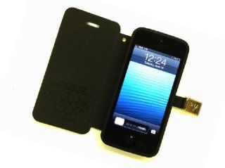 D & K Exclusives Black Luxury Synthetic Leather Flip Case Cover with Backstand for Apple iPhone 5 5G Cell Phones & Accessories