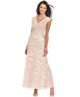 R&M Richards Sleeveless Beaded Tiered Gown   Dresses   Women