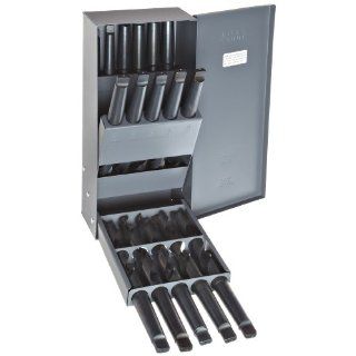 Chicago Latrobe 110 Series High Speed Steel Taper Shank Drill Bit Set In Metal Case, Black Oxide Finish, 118 Degree Conventional Point, Inch, 16 piece, 49/64"   1" in 1/64" increments