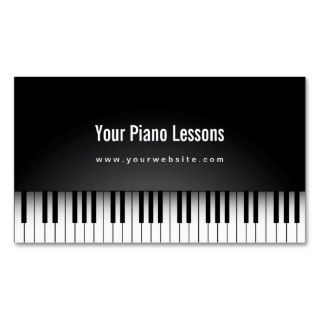 Realistic Piano Lessons Dark Business Card