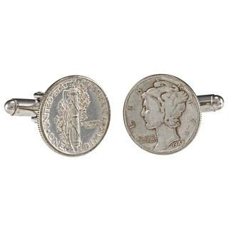 American Coin Treasures Silver Mercury Dime Cuff Links American Coin Treasures Cuff Links