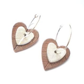 mixed metal heart earrings by ali bali jewellery