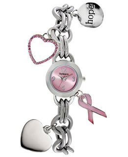 Style&co. Watch, Womens Silver Tone Charm Bracelet 22mm SC1387   Susan G. Komen Foundation   Watches   Jewelry & Watches