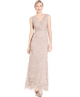 Adrianna Papell Dress, Sleeveless Lace Gown   Dresses   Women