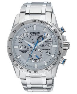 Citizen Mens Eco Drive Perpetual Chrono A T Stainless Steel Bracelet Watch 42mm AT4000 53B   A Exclusive   Watches   Jewelry & Watches