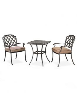 Grove Hill Outdoor 3 Piece Set 26 Square Dining Table and 2 Dining Chairs   Furniture
