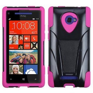 MYBAT AHTCWIN8XHPCSAAS103NP Advanced Armor Rugged Durable Hybrid Case with Kickstand for HTC Windows Phone 8X   1 Pack   Retail Packaging   Hot Pink: Cell Phones & Accessories