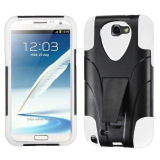 MYBAT ASAMGNIIHPCSAAS102NP Advanced Armor Rugged Durable Hybrid Case with Kickstand for Samsung Galaxy Note II   1 Pack   Retail Packaging   White: Cell Phones & Accessories