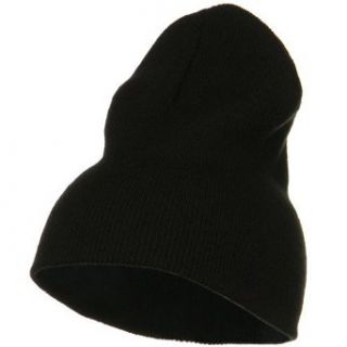 Big Stretch Plain Classic Short Beanie   Black at  Mens Clothing store Long Beanie