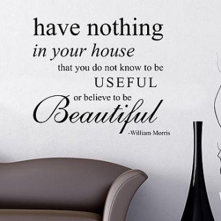 william morris wall quote sticker by nutmeg