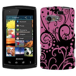 Kyocera Rise Purple Swirl on Black Phone Case Cover Cell Phones & Accessories