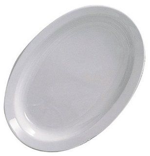 Thunder Group 12 Pack Narrow Rim Platter, 13 1/4 by 9 5/8 Inch, White: Kitchen & Dining