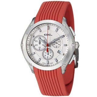 Ebel Classic Sport Mens Red Rubber Strap Chronograph Watch 9503Q51/16335617: Ebel: Watches
