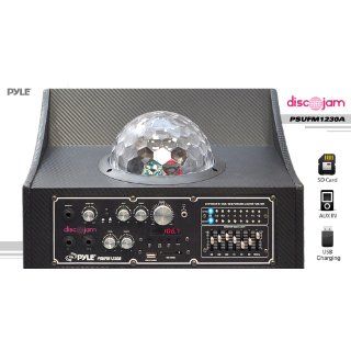 Pyle PSUFM1230A 1000 Watt Powered 2 Way Speaker System with USB/SD Readers, FM Radio, AUX and Mic Inputs and Flashing DJ Lights: Musical Instruments
