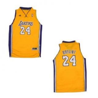 NBA Los Angeles Lakers Bryant #24 Boys Sleeveless Jersey Shirt XL Yellow & Purple: Clothing