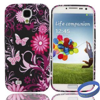 Iwotou Flower Series   Butterflies and Flowers Durable Flexible TPU Gel Case Cover for Samsung Galaxy S4 i9500 + Free Accessories: Cell Phones & Accessories