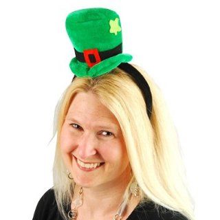 Green St. Patrick's Day Leprechaun Mini Top Hat On Head Band: Clothing