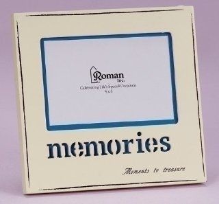 Pack of 4 Blue and Cream "Moments to Treasure" Picture Frames 7.75"   Single Frames