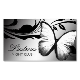311 Lustrous Butterfly Black White Business Card Template