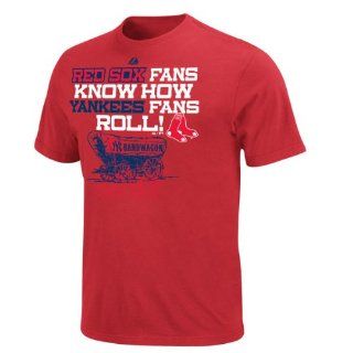 Boston Red Sox Red Rivalry 'Yankees Bandwagon' T Shirt  Athletic T Shirts  Sports & Outdoors