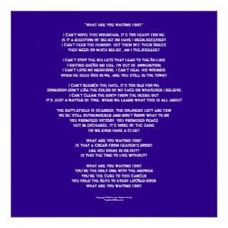 Lyrics to "What are You waiting for?" Posters