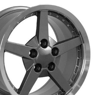 C6 Deep Dish Wheels with Rivets Fits Camaro Corvette   Gunmetal 18x8.5 Set of 4 Automotive