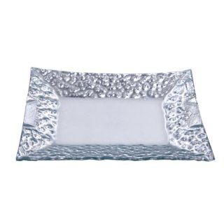 Home Essentials 7696 Cellini Rectangle Plate With Silver Border   Dinner Plates