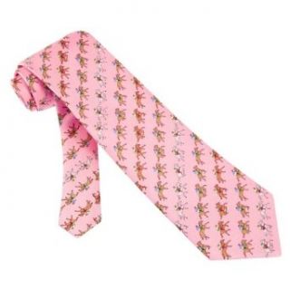100% Silk Pink Win Place Show Horse Racing Equestrian Necktie Tie Neckwear: Clothing