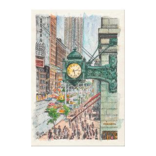 26"x38" (+more sizes) Marshall Field Watercolor Gallery Wrapped Canvas