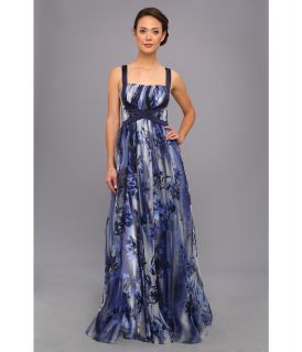 Badgley Mischka Runway Ball Gown Womens Dress (Blue)