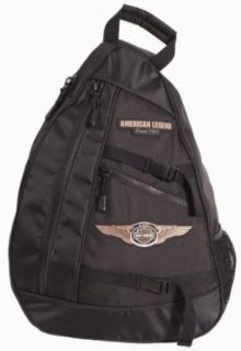 Harley Davidson Men's 110th Anniversary Black Nylon Sling Back Pack. GG1046S BLK: Apparel Accessories: Clothing