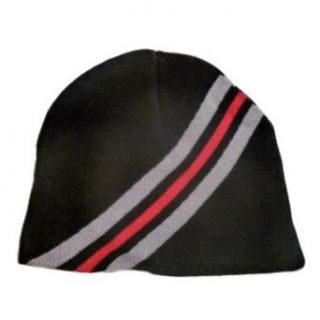 No Boundaries Black Gray Red Stripes Stocking Cap Beanie Winter Hat at  Mens Clothing store