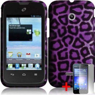 HUAWEI INSPIRA H867G GLORY H868C PURPLE BLACK LEOPARD ANIMAL COVER SNAP ON HARD CASE +FREE SCREEN PROTECTOR from [ACCESSORY ARENA]: Cell Phones & Accessories