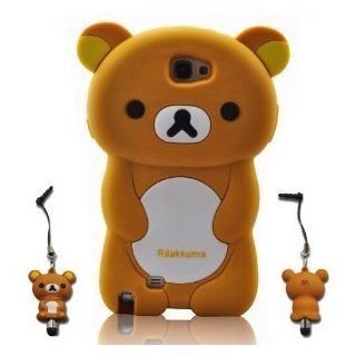 I Need 3D Cartoon Lazy Relax Bear Soft Silicone Case Cover for Samsung Galaxy Note 2 N7100 with 3D Stylus Pen (BROWN) brown: Cell Phones & Accessories