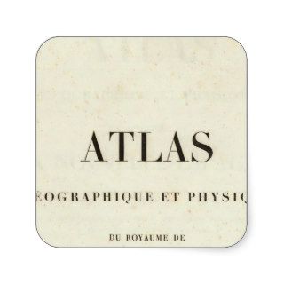 Geographical and Physical Half Title Atlas Square Stickers