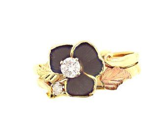 Black Hills Gold Diamond Wedding ring set: Jewelry