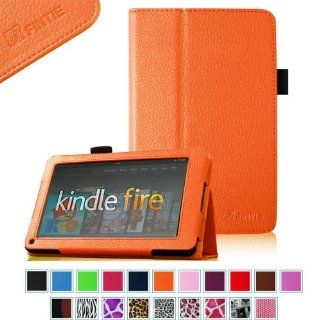 FINTIE (Orange) Slim Fit Folio Stand Leather Case for  Kindle Fire 7" Tablet  10 Color Options (does not fit Kindle Fire HD): Kindle Store