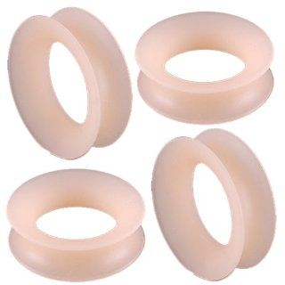 34mm gauge   Skin Color Implant grade silicone Double Flared Flare Tunnels Ear Plugs Earlets SI 04 wholesale Lot AFPG   Ear stretched Stretching Expanders Stretchers bulk  Pierced Body Piercing Jewelry   Set of 4 pieces: Jewelry