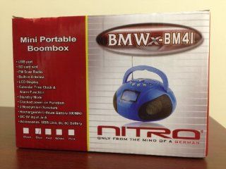New BMW BM41 Nitro Mini Portable Boom Box with USB Port, SD Card Slot, Alarm Clock, FM Radio, MP3, and LCD Display : MP3 Players & Accessories
