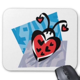 heart shaped ladybug mouse mat