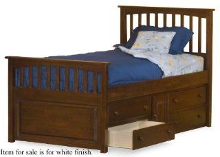 Shop Full Size Mate's Bed with Under Bed Storage Drawer Chest White Finish at the  Furniture Store