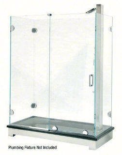 Polished Chrome Essence Series Basic Sliding Shower Door Kit with Squared Corner Rollers   Bathroom Accessory Sets