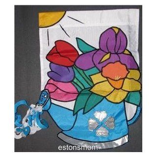 Watering Can Flowers Spring Summer Streamer Accents Mini Decorative Garden Flag  Outdoor Flags  Patio, Lawn & Garden
