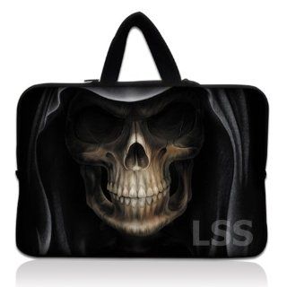 Laptop Skin Shop Neoprene Laptop Tablet Sleeve W. Hidden Handle Case Fits Tablet Netbook, Hooded Dark Lord Skull: Computers & Accessories